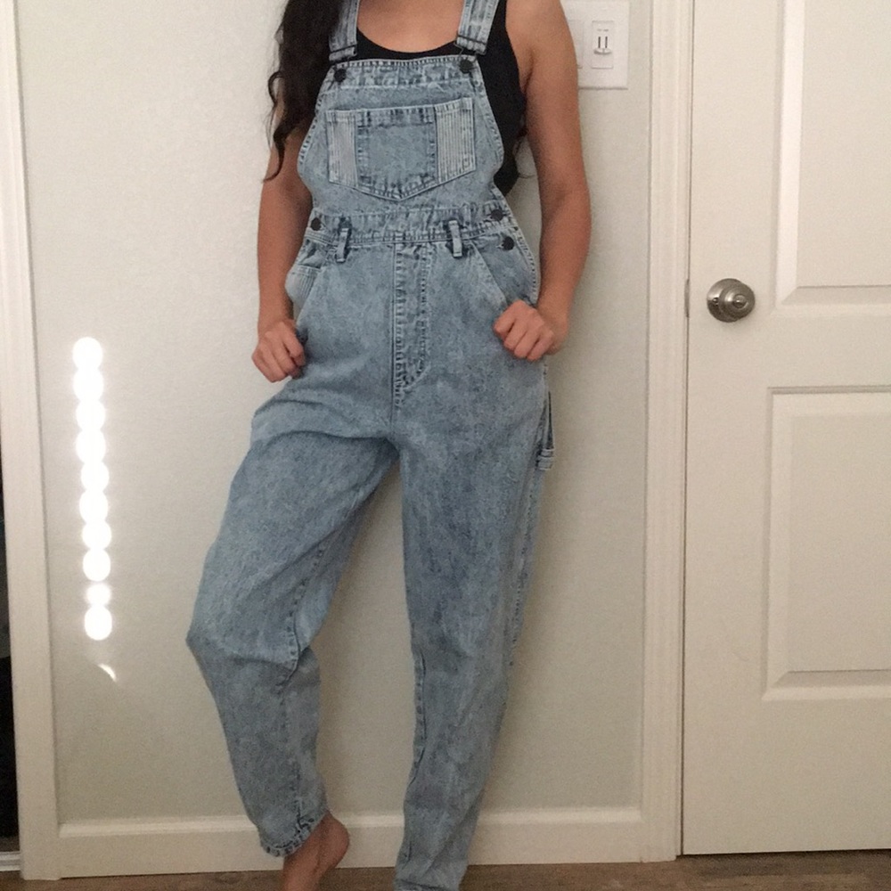 Vintage 80's Stone Wash High Waisted Overalls